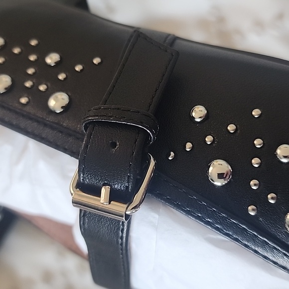 NWT Anthropologie Bibi Lou Studded Mary Jane Flats Black Size 39 EU 8/8.5 US. - Picture 5 of 9